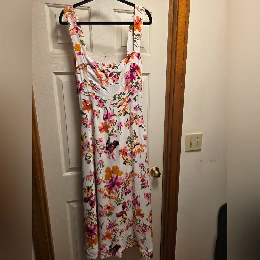 Anthropologie Maeve The Jocelyn Sleeveless Slip Midi Dress In Pink New W/O Tags - Picture 5 of 12